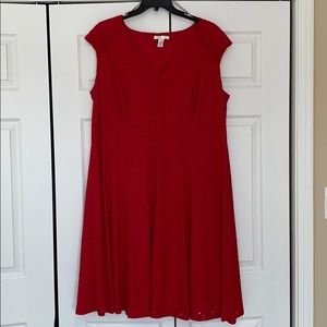 London times woman beautiful red lined dress